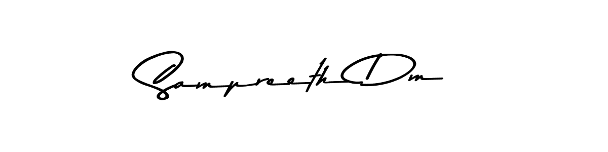 Sampreeth Dm stylish signature style. Best Handwritten Sign (Asem Kandis PERSONAL USE) for my name. Handwritten Signature Collection Ideas for my name Sampreeth Dm. Sampreeth Dm signature style 9 images and pictures png