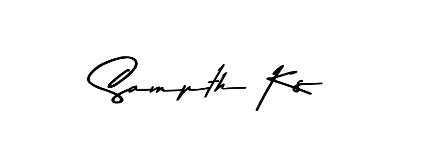 Make a beautiful signature design for name Sampth Ks. With this signature (Asem Kandis PERSONAL USE) style, you can create a handwritten signature for free. Sampth Ks signature style 9 images and pictures png