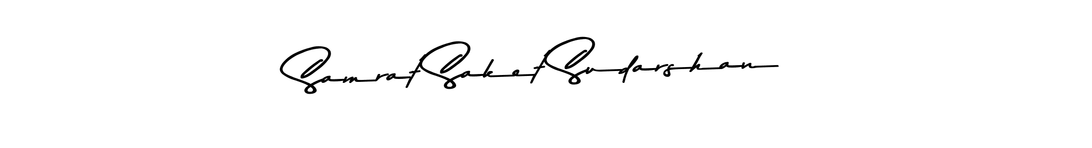 The best way (Asem Kandis PERSONAL USE) to make a short signature is to pick only two or three words in your name. The name Samrat Saket Sudarshan include a total of six letters. For converting this name. Samrat Saket Sudarshan signature style 9 images and pictures png