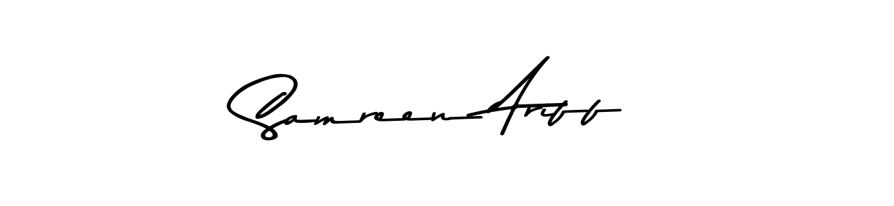 How to make Samreen Ariff name signature. Use Asem Kandis PERSONAL USE style for creating short signs online. This is the latest handwritten sign. Samreen Ariff signature style 9 images and pictures png