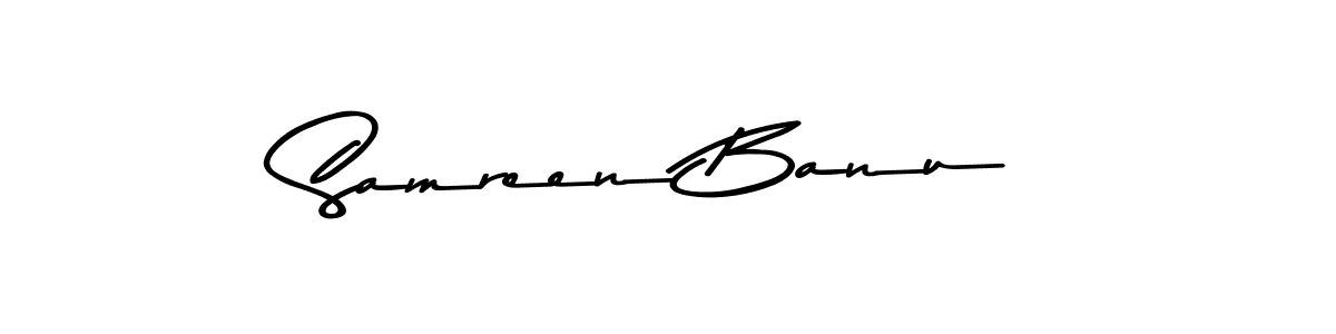 Design your own signature with our free online signature maker. With this signature software, you can create a handwritten (Asem Kandis PERSONAL USE) signature for name Samreen Banu. Samreen Banu signature style 9 images and pictures png