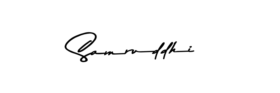 Create a beautiful signature design for name Samruddhi. With this signature (Asem Kandis PERSONAL USE) fonts, you can make a handwritten signature for free. Samruddhi signature style 9 images and pictures png