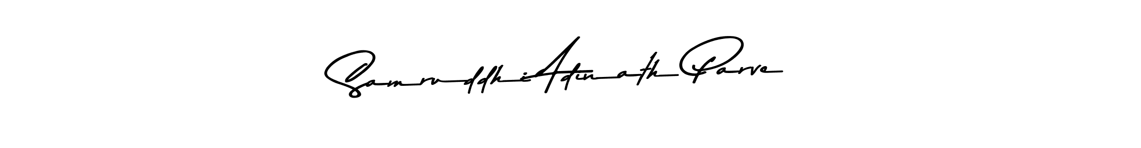 The best way (Asem Kandis PERSONAL USE) to make a short signature is to pick only two or three words in your name. The name Samruddhi Adinath Parve include a total of six letters. For converting this name. Samruddhi Adinath Parve signature style 9 images and pictures png