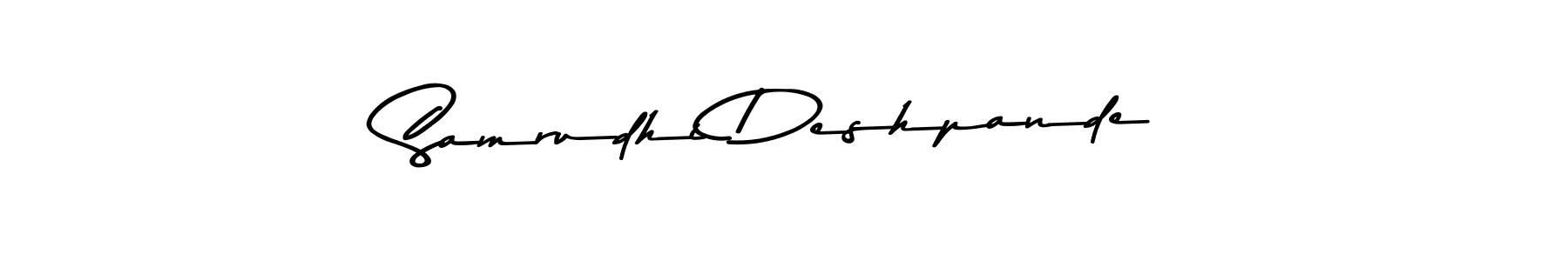 How to make Samrudhi Deshpande name signature. Use Asem Kandis PERSONAL USE style for creating short signs online. This is the latest handwritten sign. Samrudhi Deshpande signature style 9 images and pictures png