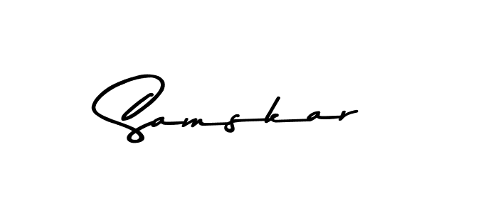 How to make Samskar name signature. Use Asem Kandis PERSONAL USE style for creating short signs online. This is the latest handwritten sign. Samskar signature style 9 images and pictures png