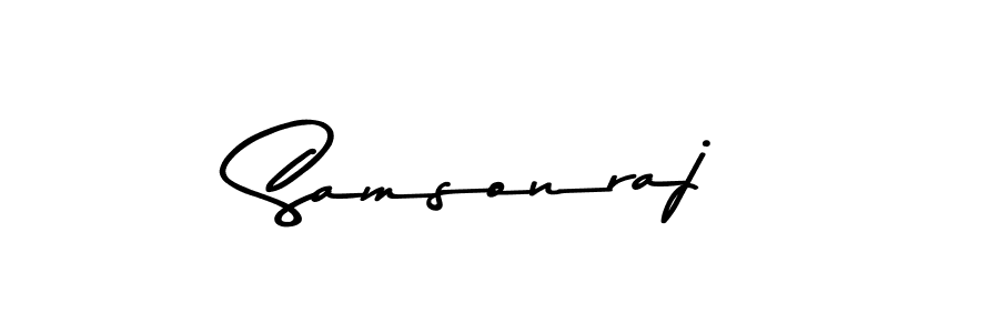 How to make Samsonraj name signature. Use Asem Kandis PERSONAL USE style for creating short signs online. This is the latest handwritten sign. Samsonraj signature style 9 images and pictures png