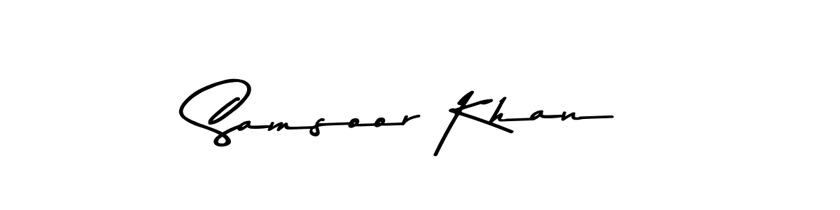 Design your own signature with our free online signature maker. With this signature software, you can create a handwritten (Asem Kandis PERSONAL USE) signature for name Samsoor Khan. Samsoor Khan signature style 9 images and pictures png