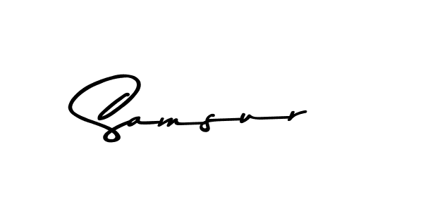 Make a beautiful signature design for name Samsur. With this signature (Asem Kandis PERSONAL USE) style, you can create a handwritten signature for free. Samsur signature style 9 images and pictures png