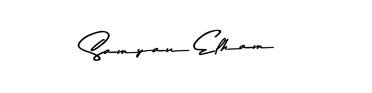 Also You can easily find your signature by using the search form. We will create Samyan Elham name handwritten signature images for you free of cost using Asem Kandis PERSONAL USE sign style. Samyan Elham signature style 9 images and pictures png