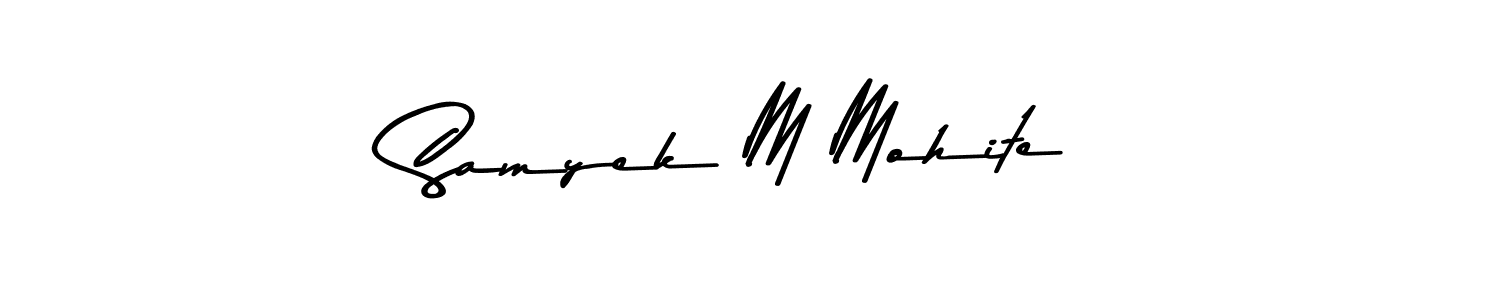 Use a signature maker to create a handwritten signature online. With this signature software, you can design (Asem Kandis PERSONAL USE) your own signature for name Samyek M Mohite. Samyek M Mohite signature style 9 images and pictures png