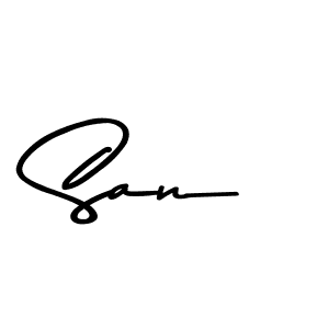 Design your own signature with our free online signature maker. With this signature software, you can create a handwritten (Asem Kandis PERSONAL USE) signature for name San. San signature style 9 images and pictures png