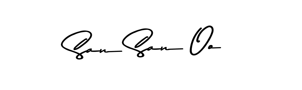 Asem Kandis PERSONAL USE is a professional signature style that is perfect for those who want to add a touch of class to their signature. It is also a great choice for those who want to make their signature more unique. Get San San Oo name to fancy signature for free. San San Oo signature style 9 images and pictures png
