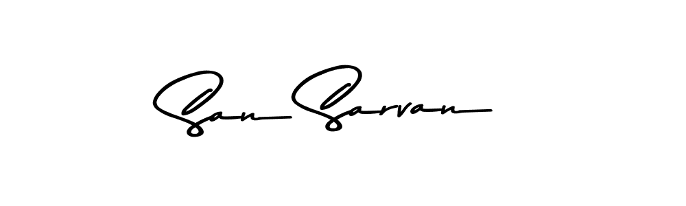 This is the best signature style for the San Sarvan name. Also you like these signature font (Asem Kandis PERSONAL USE). Mix name signature. San Sarvan signature style 9 images and pictures png