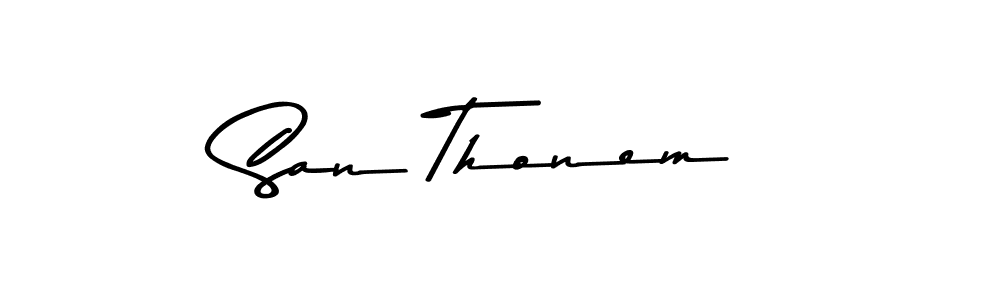 Create a beautiful signature design for name San Thonem. With this signature (Asem Kandis PERSONAL USE) fonts, you can make a handwritten signature for free. San Thonem signature style 9 images and pictures png