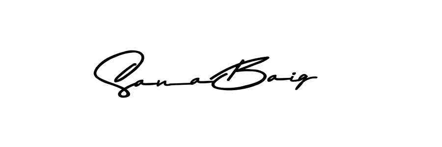 How to make Sana Baig name signature. Use Asem Kandis PERSONAL USE style for creating short signs online. This is the latest handwritten sign. Sana Baig signature style 9 images and pictures png