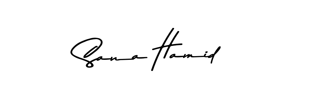 You should practise on your own different ways (Asem Kandis PERSONAL USE) to write your name (Sana Hamid) in signature. don't let someone else do it for you. Sana Hamid signature style 9 images and pictures png