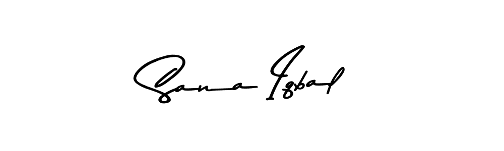Design your own signature with our free online signature maker. With this signature software, you can create a handwritten (Asem Kandis PERSONAL USE) signature for name Sana Iqbal. Sana Iqbal signature style 9 images and pictures png