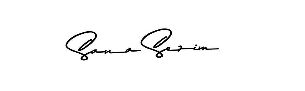 How to make Sana Sezim name signature. Use Asem Kandis PERSONAL USE style for creating short signs online. This is the latest handwritten sign. Sana Sezim signature style 9 images and pictures png