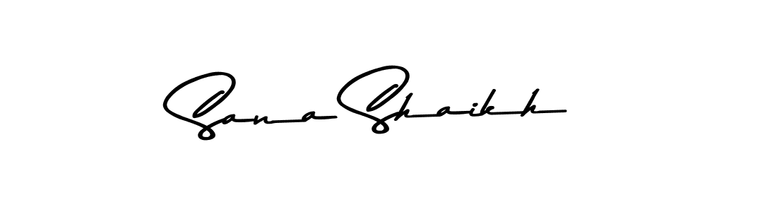 Make a beautiful signature design for name Sana Shaikh. With this signature (Asem Kandis PERSONAL USE) style, you can create a handwritten signature for free. Sana Shaikh signature style 9 images and pictures png