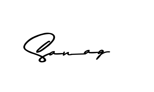 Create a beautiful signature design for name Sanag. With this signature (Asem Kandis PERSONAL USE) fonts, you can make a handwritten signature for free. Sanag signature style 9 images and pictures png