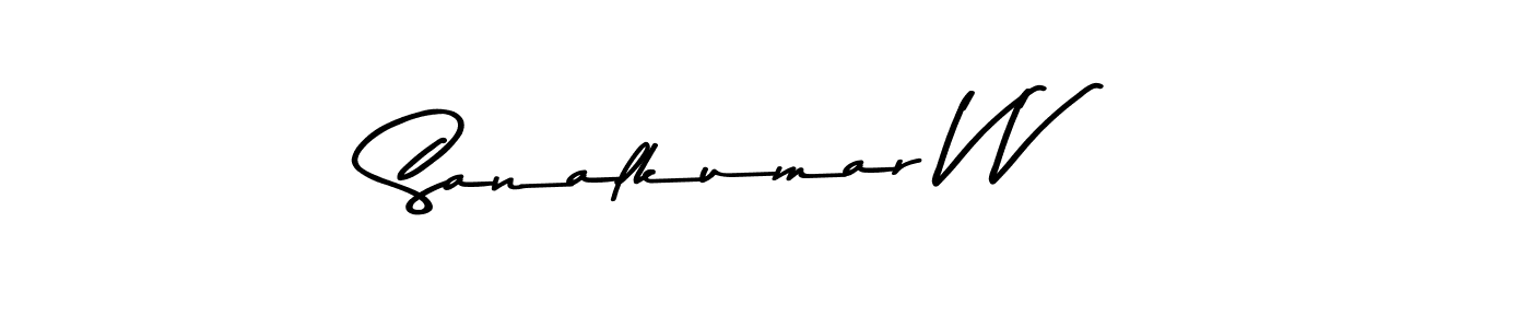 Sanalkumar V V stylish signature style. Best Handwritten Sign (Asem Kandis PERSONAL USE) for my name. Handwritten Signature Collection Ideas for my name Sanalkumar V V. Sanalkumar V V signature style 9 images and pictures png