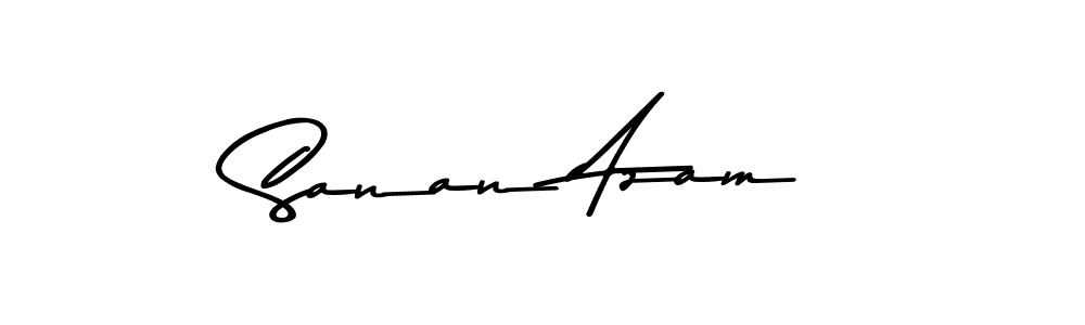 Create a beautiful signature design for name Sanan Azam. With this signature (Asem Kandis PERSONAL USE) fonts, you can make a handwritten signature for free. Sanan Azam signature style 9 images and pictures png