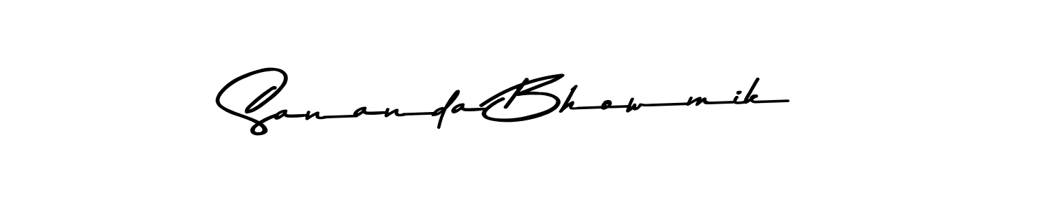 Use a signature maker to create a handwritten signature online. With this signature software, you can design (Asem Kandis PERSONAL USE) your own signature for name Sananda Bhowmik. Sananda Bhowmik signature style 9 images and pictures png