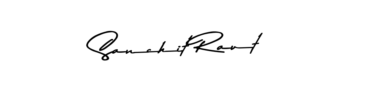 How to make Sanchit Raut name signature. Use Asem Kandis PERSONAL USE style for creating short signs online. This is the latest handwritten sign. Sanchit Raut signature style 9 images and pictures png