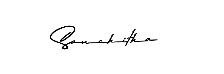 How to make Sanchitha signature? Asem Kandis PERSONAL USE is a professional autograph style. Create handwritten signature for Sanchitha name. Sanchitha signature style 9 images and pictures png