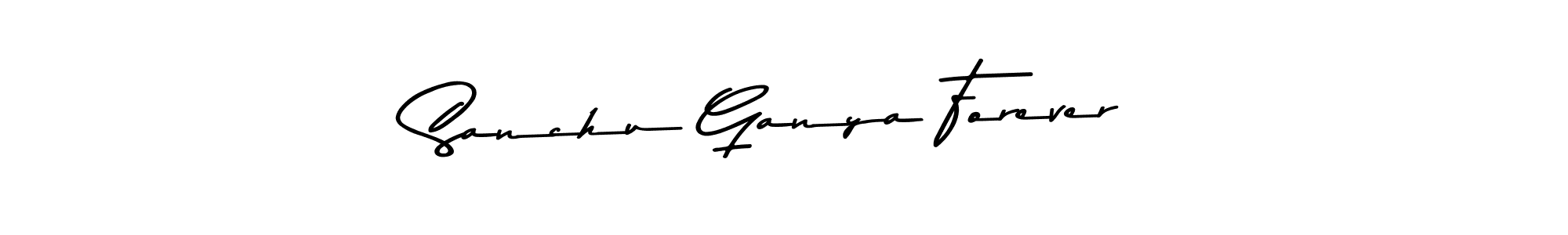 How to make Sanchu Ganya Forever name signature. Use Asem Kandis PERSONAL USE style for creating short signs online. This is the latest handwritten sign. Sanchu Ganya Forever signature style 9 images and pictures png