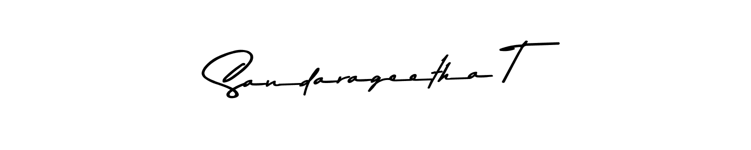 Asem Kandis PERSONAL USE is a professional signature style that is perfect for those who want to add a touch of class to their signature. It is also a great choice for those who want to make their signature more unique. Get Sandarageetha T name to fancy signature for free. Sandarageetha T signature style 9 images and pictures png
