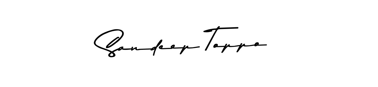 Create a beautiful signature design for name Sandeep Toppo. With this signature (Asem Kandis PERSONAL USE) fonts, you can make a handwritten signature for free. Sandeep Toppo signature style 9 images and pictures png
