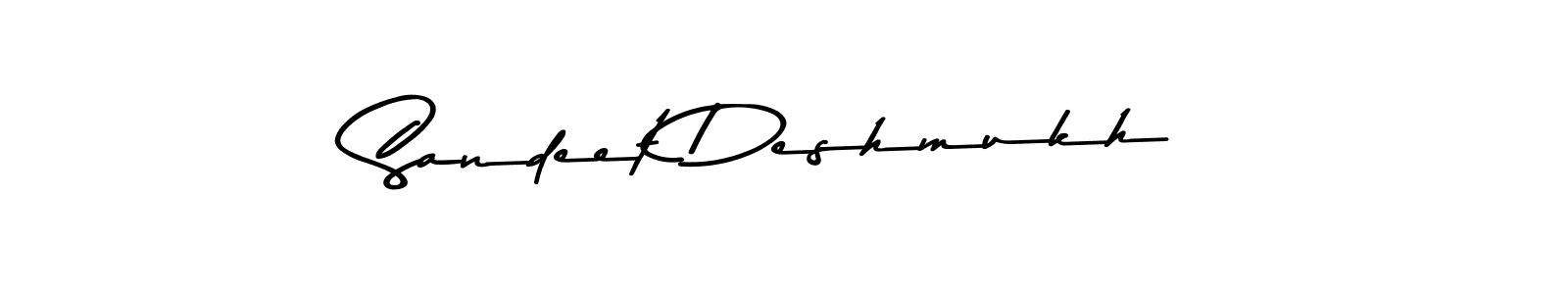 How to make Sandeet Deshmukh name signature. Use Asem Kandis PERSONAL USE style for creating short signs online. This is the latest handwritten sign. Sandeet Deshmukh signature style 9 images and pictures png