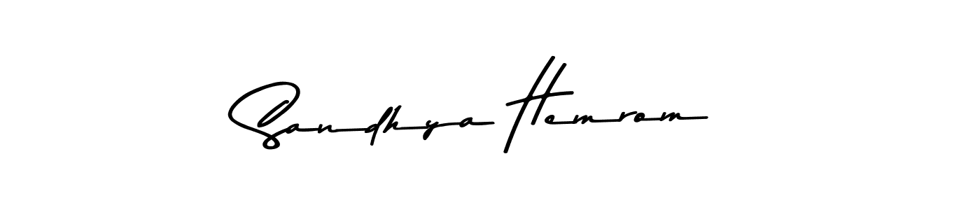 Create a beautiful signature design for name Sandhya Hemrom. With this signature (Asem Kandis PERSONAL USE) fonts, you can make a handwritten signature for free. Sandhya Hemrom signature style 9 images and pictures png