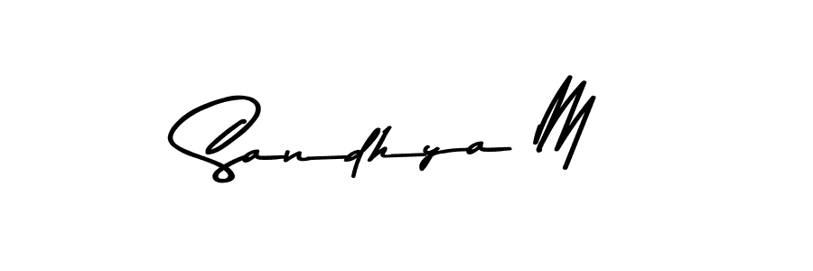 Use a signature maker to create a handwritten signature online. With this signature software, you can design (Asem Kandis PERSONAL USE) your own signature for name Sandhya M. Sandhya M signature style 9 images and pictures png