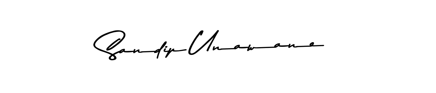 Design your own signature with our free online signature maker. With this signature software, you can create a handwritten (Asem Kandis PERSONAL USE) signature for name Sandip Unawane. Sandip Unawane signature style 9 images and pictures png