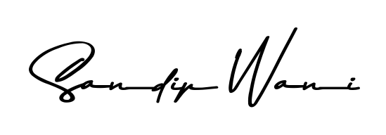 A classic penmanship look for Sandip Wani. The Asem Kandis PERSONAL USE font brings timeless elegance and confidence to every signed document. Sandip Wani signature style 9 images and pictures png