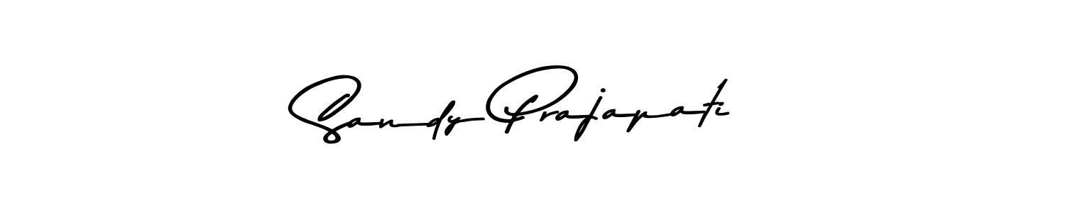 Make a beautiful signature design for name Sandy Prajapati. With this signature (Asem Kandis PERSONAL USE) style, you can create a handwritten signature for free. Sandy Prajapati signature style 9 images and pictures png