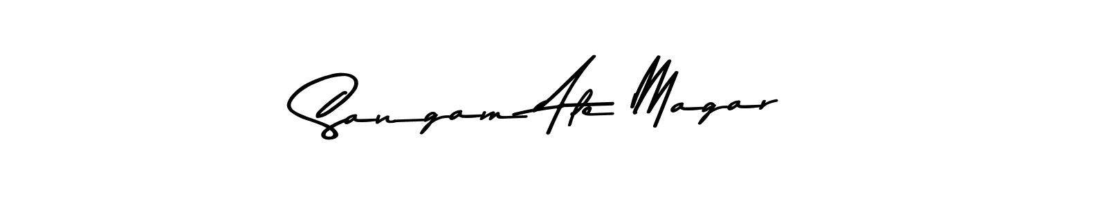 Also You can easily find your signature by using the search form. We will create Sangam Ale Magar name handwritten signature images for you free of cost using Asem Kandis PERSONAL USE sign style. Sangam Ale Magar signature style 9 images and pictures png
