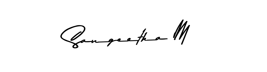 Use a signature maker to create a handwritten signature online. With this signature software, you can design (Asem Kandis PERSONAL USE) your own signature for name Sangeetha M. Sangeetha M signature style 9 images and pictures png