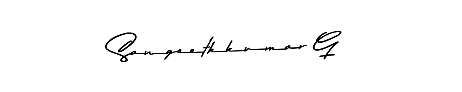 This is the best signature style for the Sangeethkumar G name. Also you like these signature font (Asem Kandis PERSONAL USE). Mix name signature. Sangeethkumar G signature style 9 images and pictures png