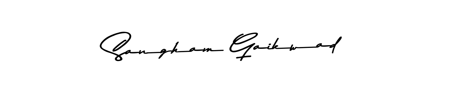 Design your own signature with our free online signature maker. With this signature software, you can create a handwritten (Asem Kandis PERSONAL USE) signature for name Sangham Gaikwad. Sangham Gaikwad signature style 9 images and pictures png