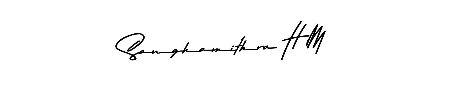 Design your own signature with our free online signature maker. With this signature software, you can create a handwritten (Asem Kandis PERSONAL USE) signature for name Sanghamithra H M. Sanghamithra H M signature style 9 images and pictures png