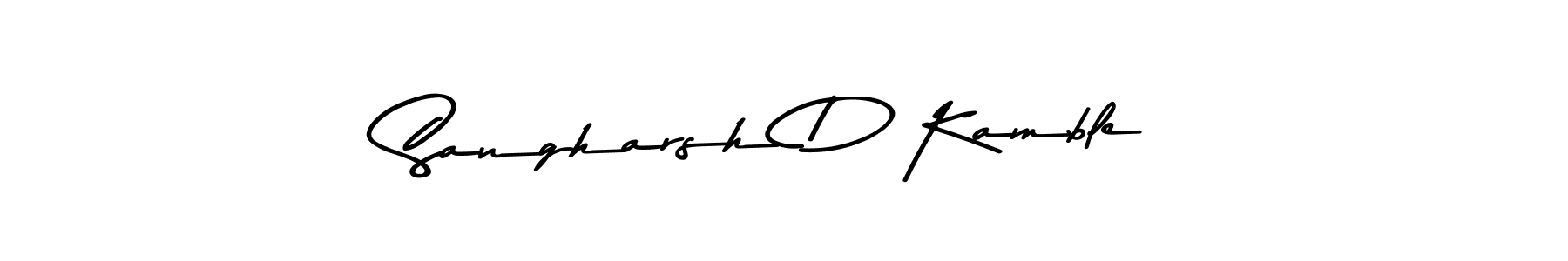 Also You can easily find your signature by using the search form. We will create Sangharsh D Kamble name handwritten signature images for you free of cost using Asem Kandis PERSONAL USE sign style. Sangharsh D Kamble signature style 9 images and pictures png