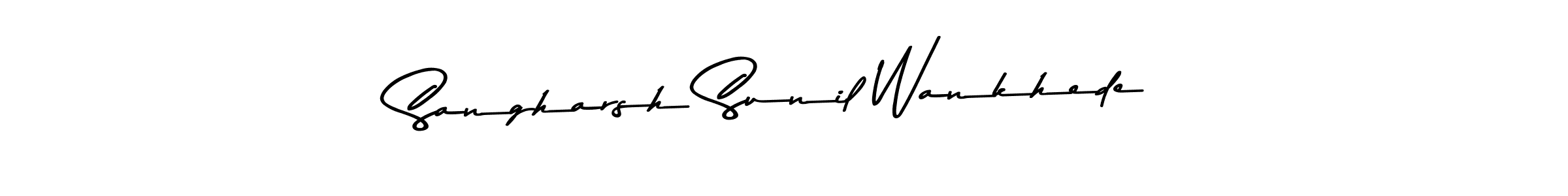 Sangharsh Sunil Wankhede stylish signature style. Best Handwritten Sign (Asem Kandis PERSONAL USE) for my name. Handwritten Signature Collection Ideas for my name Sangharsh Sunil Wankhede. Sangharsh Sunil Wankhede signature style 9 images and pictures png