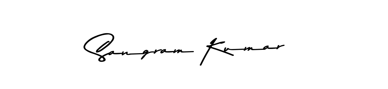 Make a beautiful signature design for name Sangram Kumar. With this signature (Asem Kandis PERSONAL USE) style, you can create a handwritten signature for free. Sangram Kumar signature style 9 images and pictures png