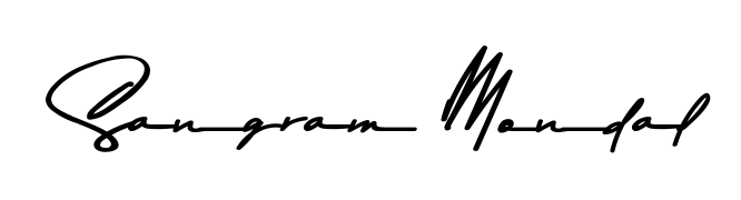 Transform the name Sangram Mondal into a signature masterpiece using Asem Kandis PERSONAL USE font. Ideal for photographers, artists, and creators looking for watermarks. Sangram Mondal signature style 9 images and pictures png