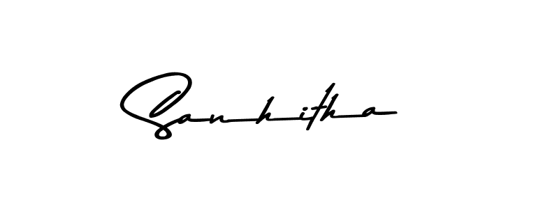 Use a signature maker to create a handwritten signature online. With this signature software, you can design (Asem Kandis PERSONAL USE) your own signature for name Sanhitha. Sanhitha signature style 9 images and pictures png