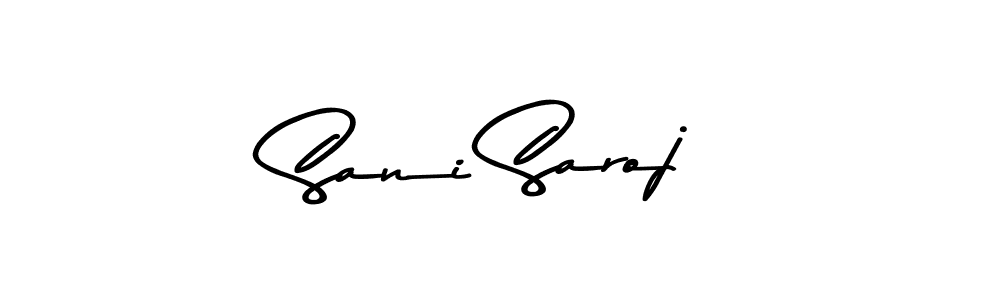 Create a beautiful signature design for name Sani Saroj. With this signature (Asem Kandis PERSONAL USE) fonts, you can make a handwritten signature for free. Sani Saroj signature style 9 images and pictures png