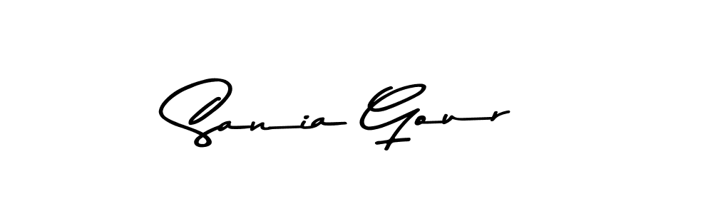 How to make Sania Gour name signature. Use Asem Kandis PERSONAL USE style for creating short signs online. This is the latest handwritten sign. Sania Gour signature style 9 images and pictures png